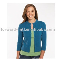 Cashmere three quarter sleeve cardigan